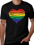 Rainbow Heart Graphic Tee - Pride Love T-Shirt