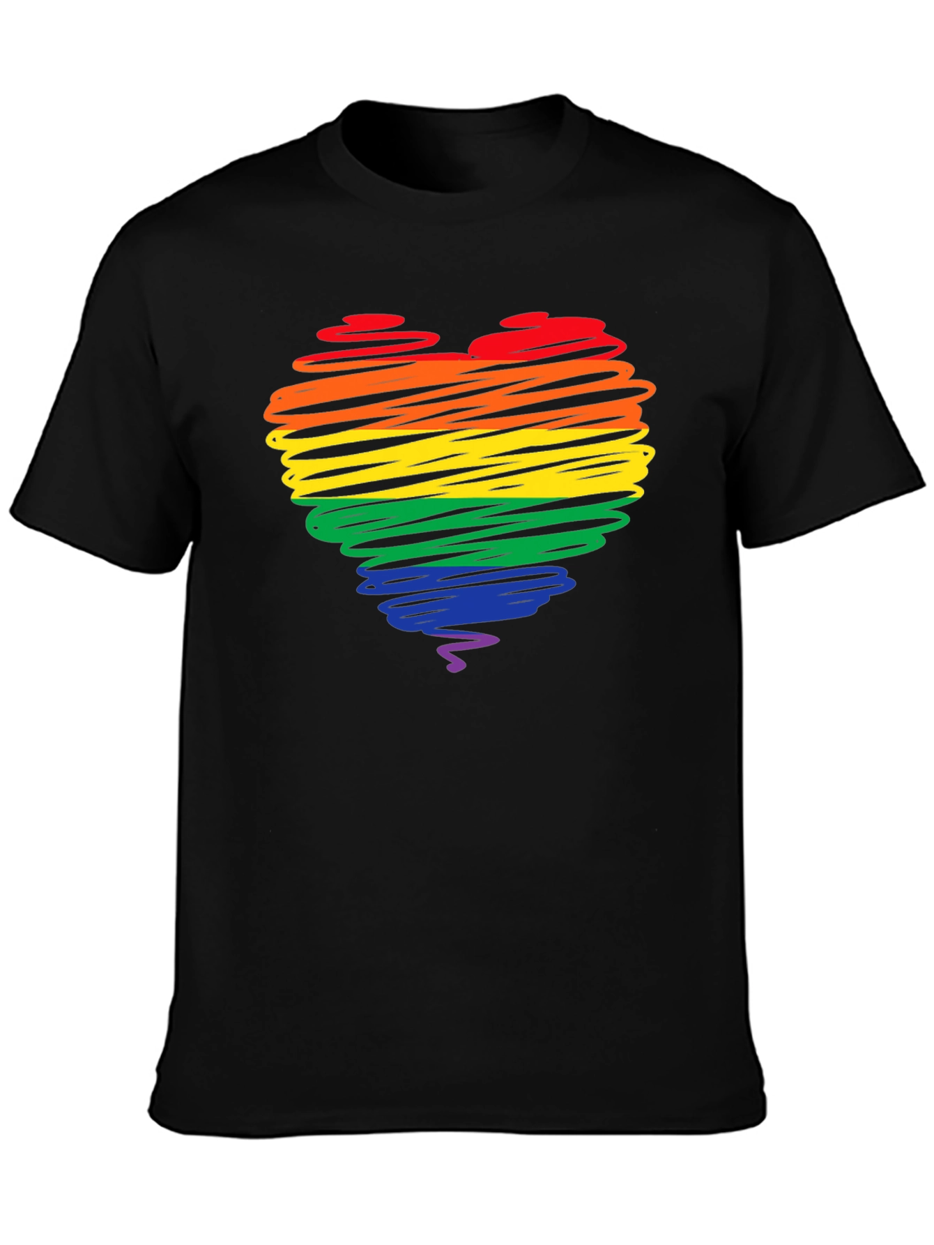 Rainbow Heart Graphic Tee - Pride Love T-Shirt