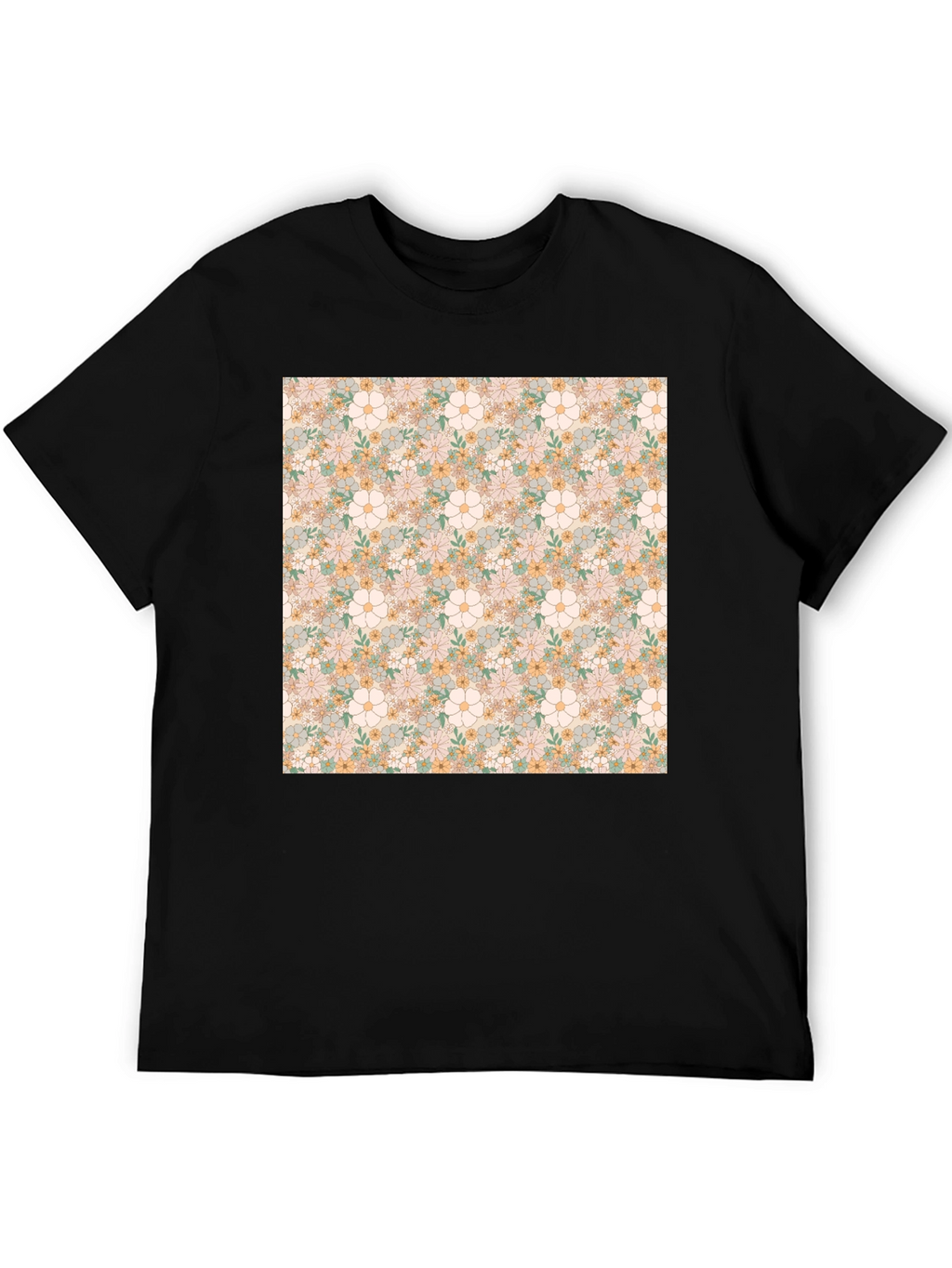 Floral Pattern T-Shirt - Retro Design