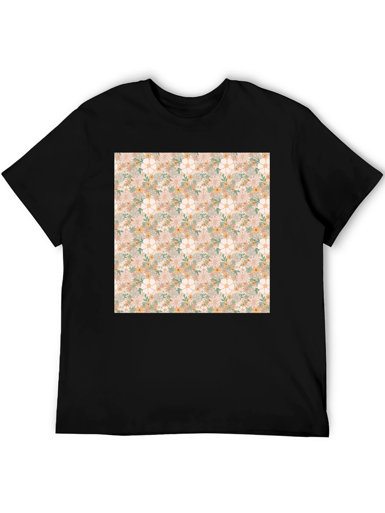 Floral Pattern T-Shirt - Retro Design