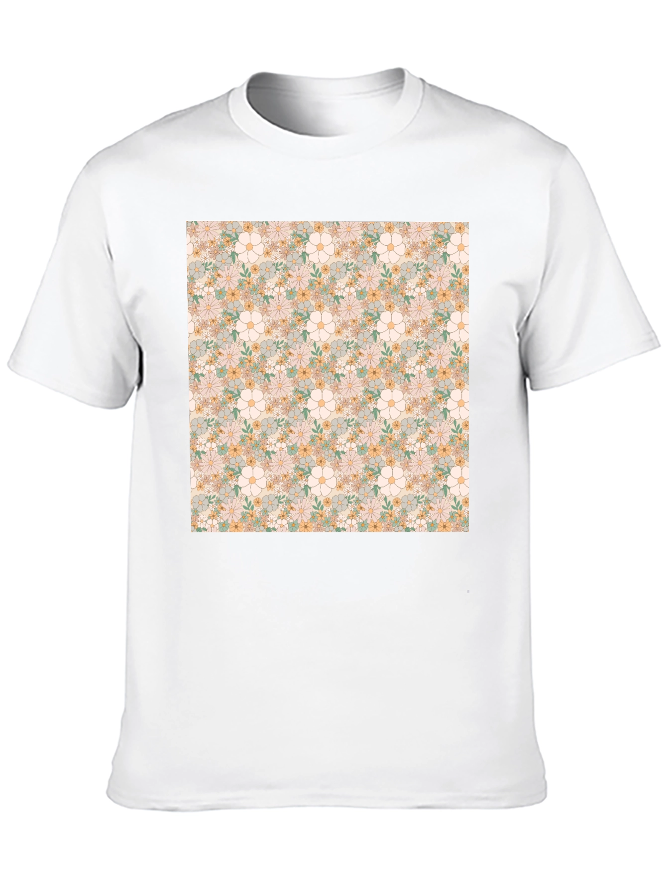 Floral Pattern T-Shirt - Retro Design