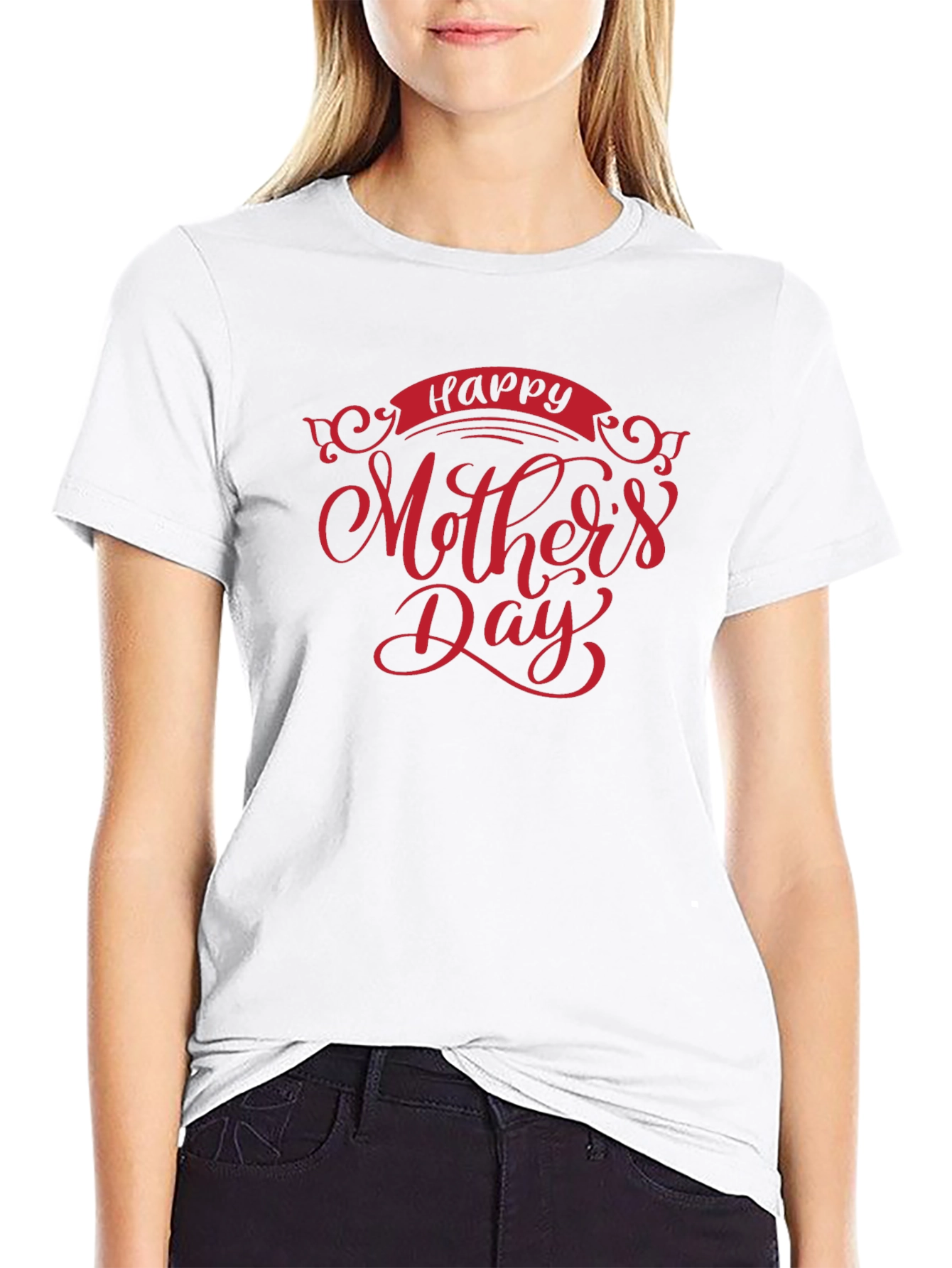 Happy Mothers Day Graphic Tee - Black