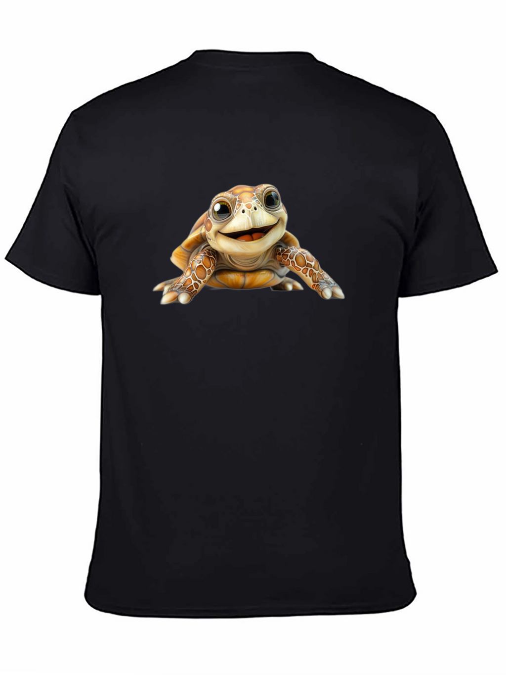Cute Turtle Graphic Black T-Shirt