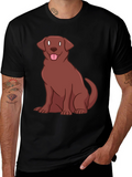 Chocolate Lab Dog Graphic T-Shirt - Black