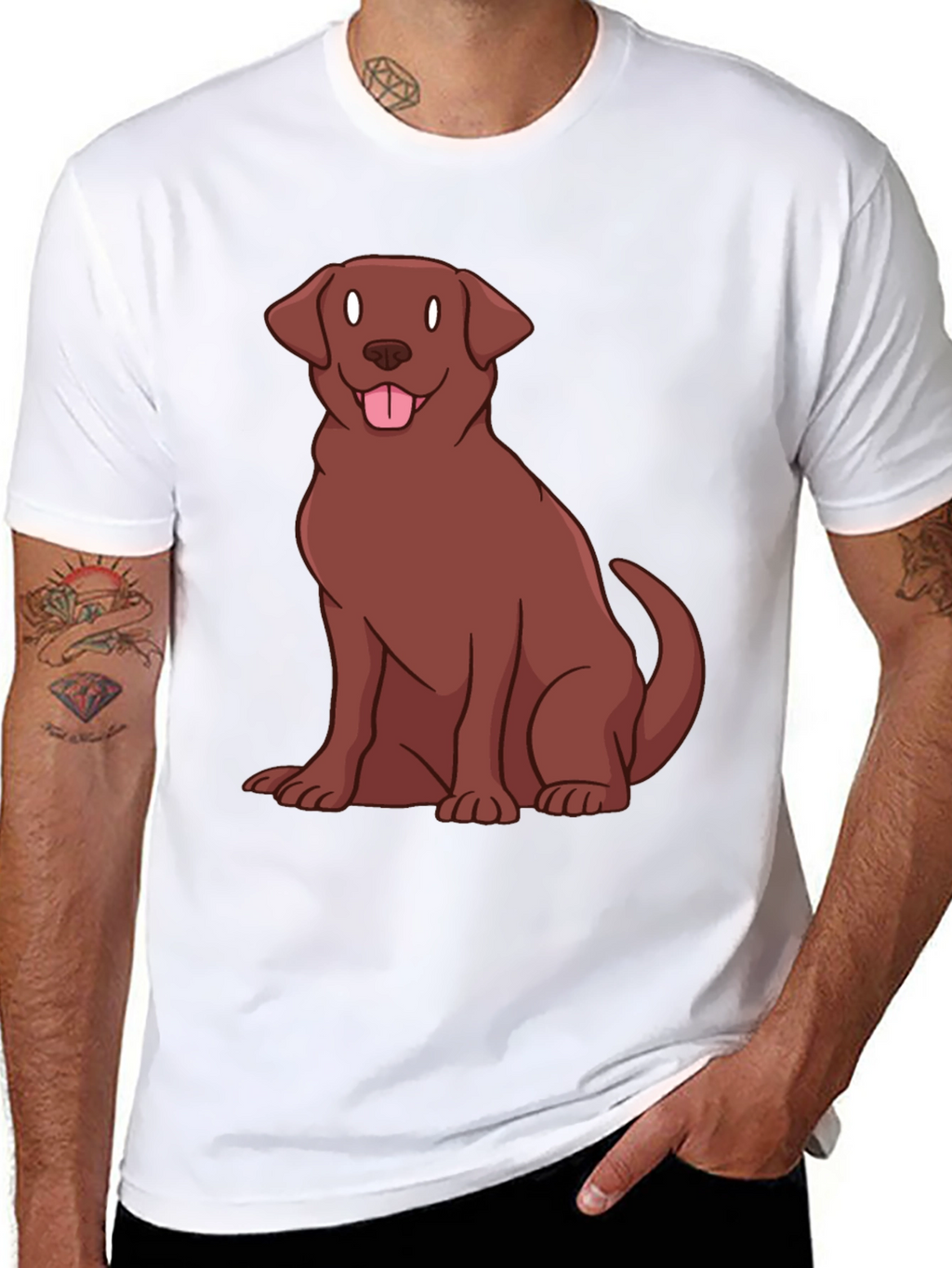 Chocolate Lab Dog Graphic T-Shirt - Black