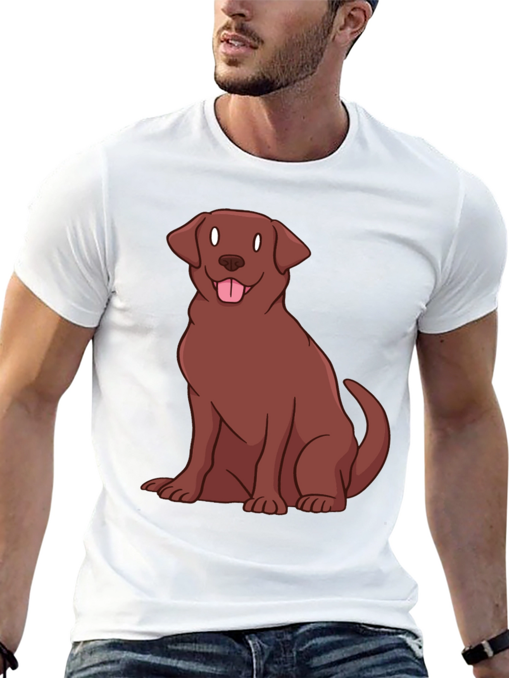 Chocolate Lab Dog Graphic T-Shirt - Black
