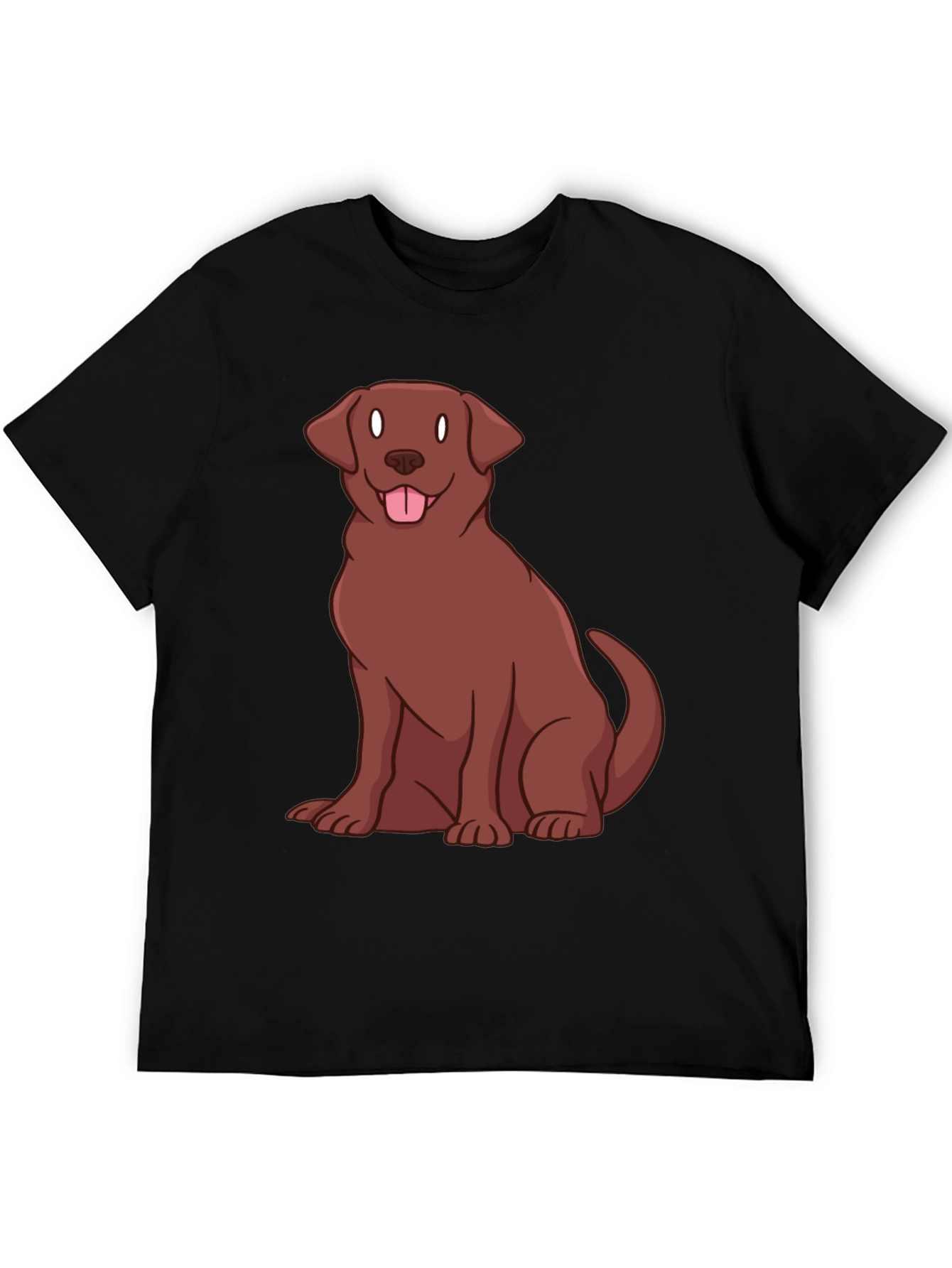 Chocolate Lab Dog Graphic T-Shirt - Black