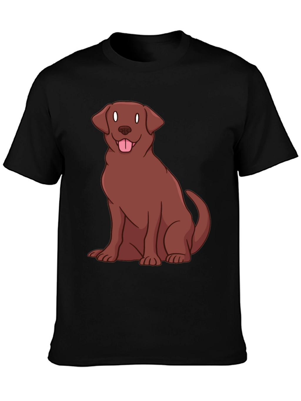Chocolate Lab Dog Graphic T-Shirt - Black