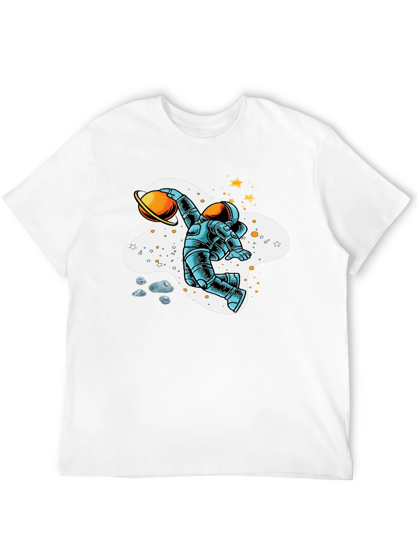 Astronaut Planet Basketball Graphic T-Shirt