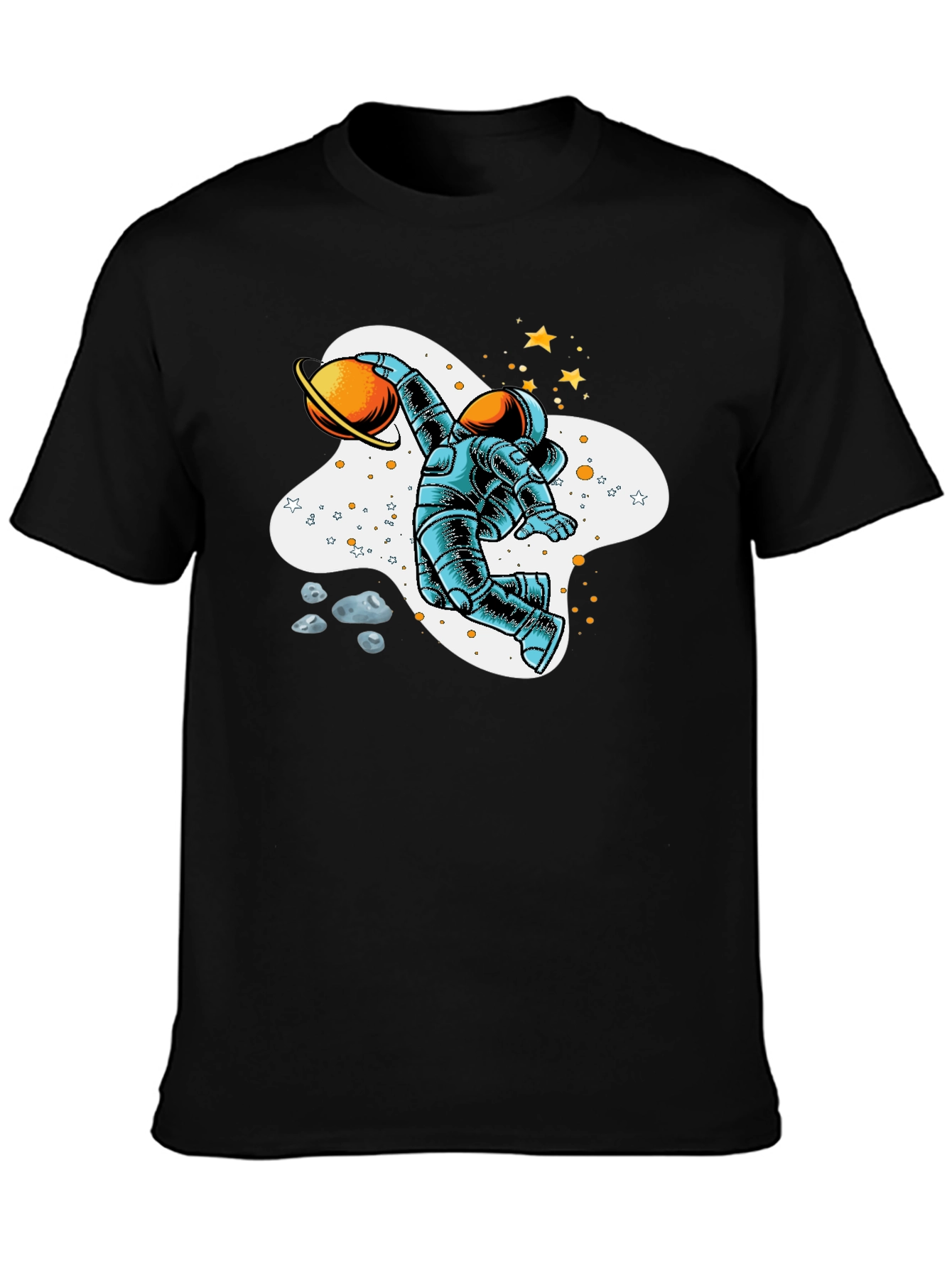 Astronaut Planet Basketball Graphic T-Shirt