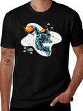Astronaut Planet Basketball Graphic T-Shirt