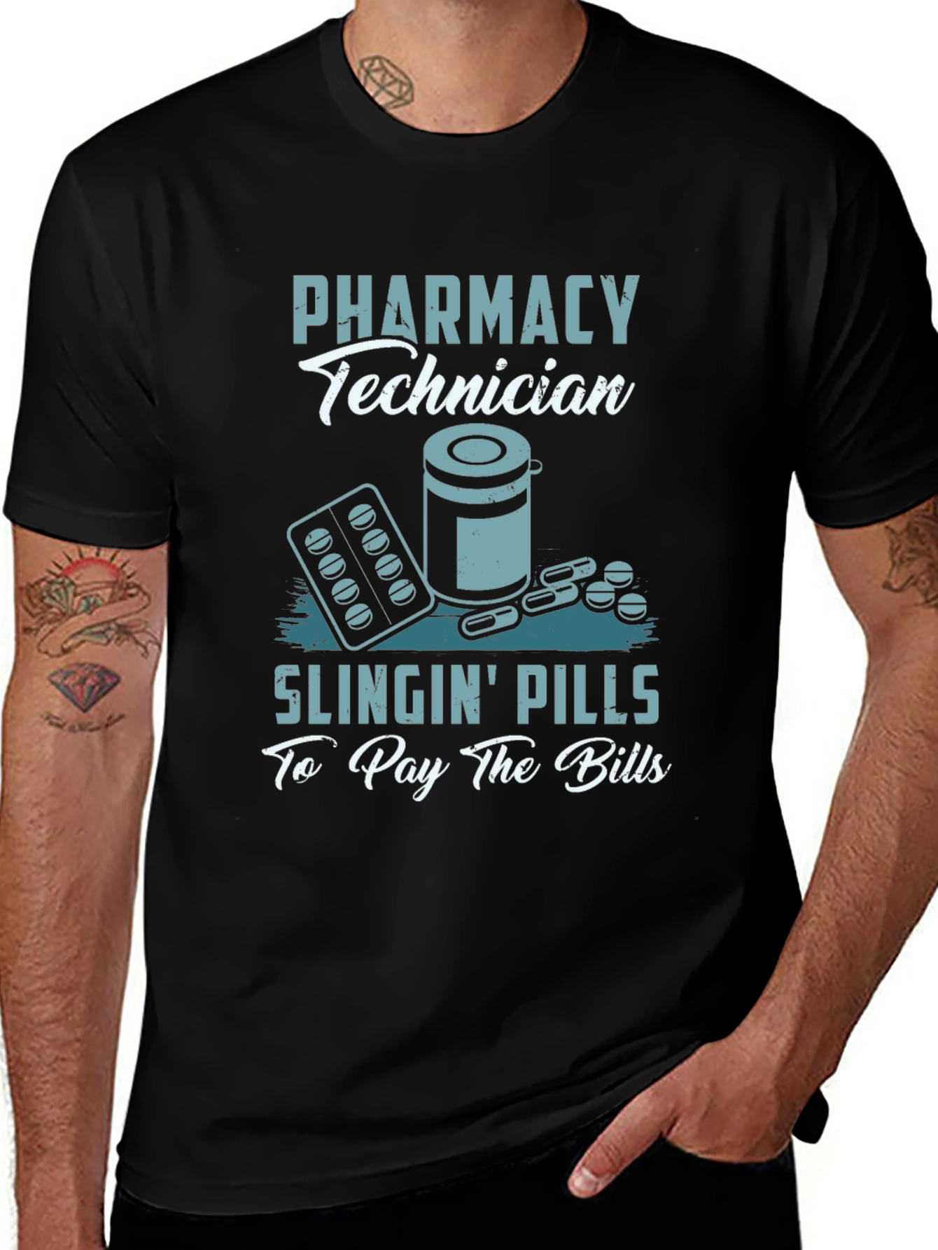 Pharmacy Technician T-Shirt - Slingin Pills Design