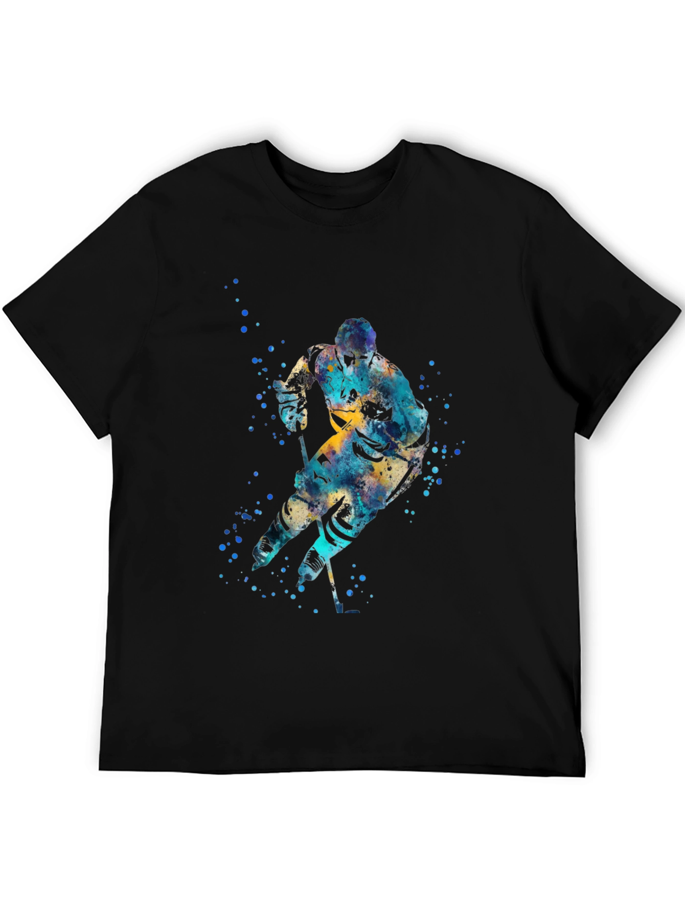 Hockey Player Watercolor T-Shirt - Artistic Graphic Tee