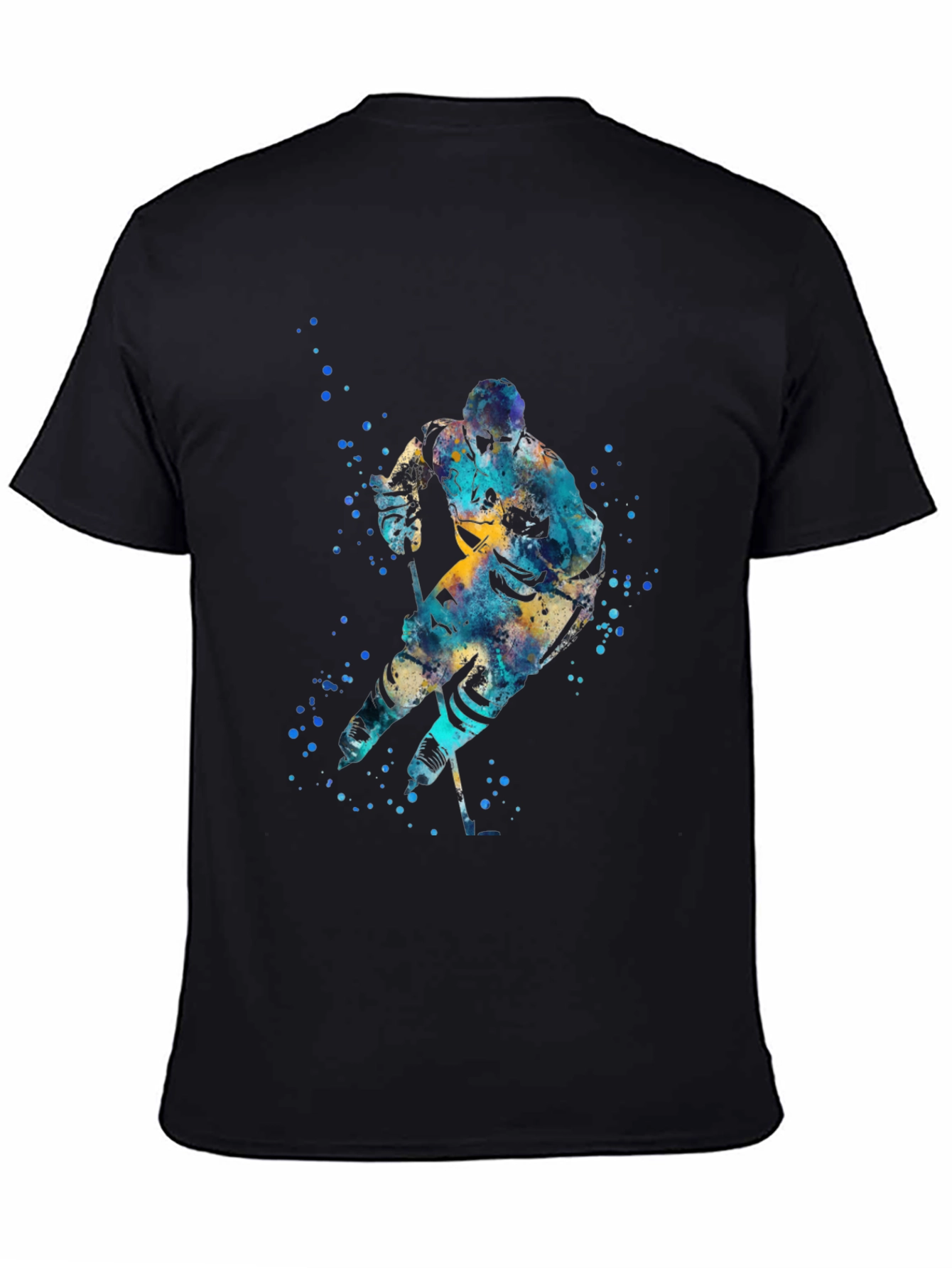 Hockey Player Watercolor T-Shirt - Artistic Graphic Tee