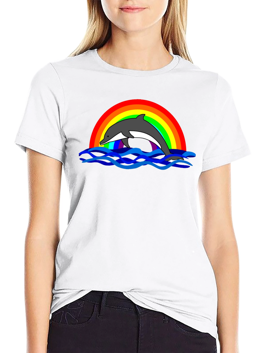 Dolphin Rainbow Graphic T-Shirt