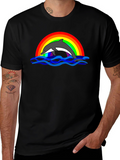 Dolphin Rainbow Graphic T-Shirt