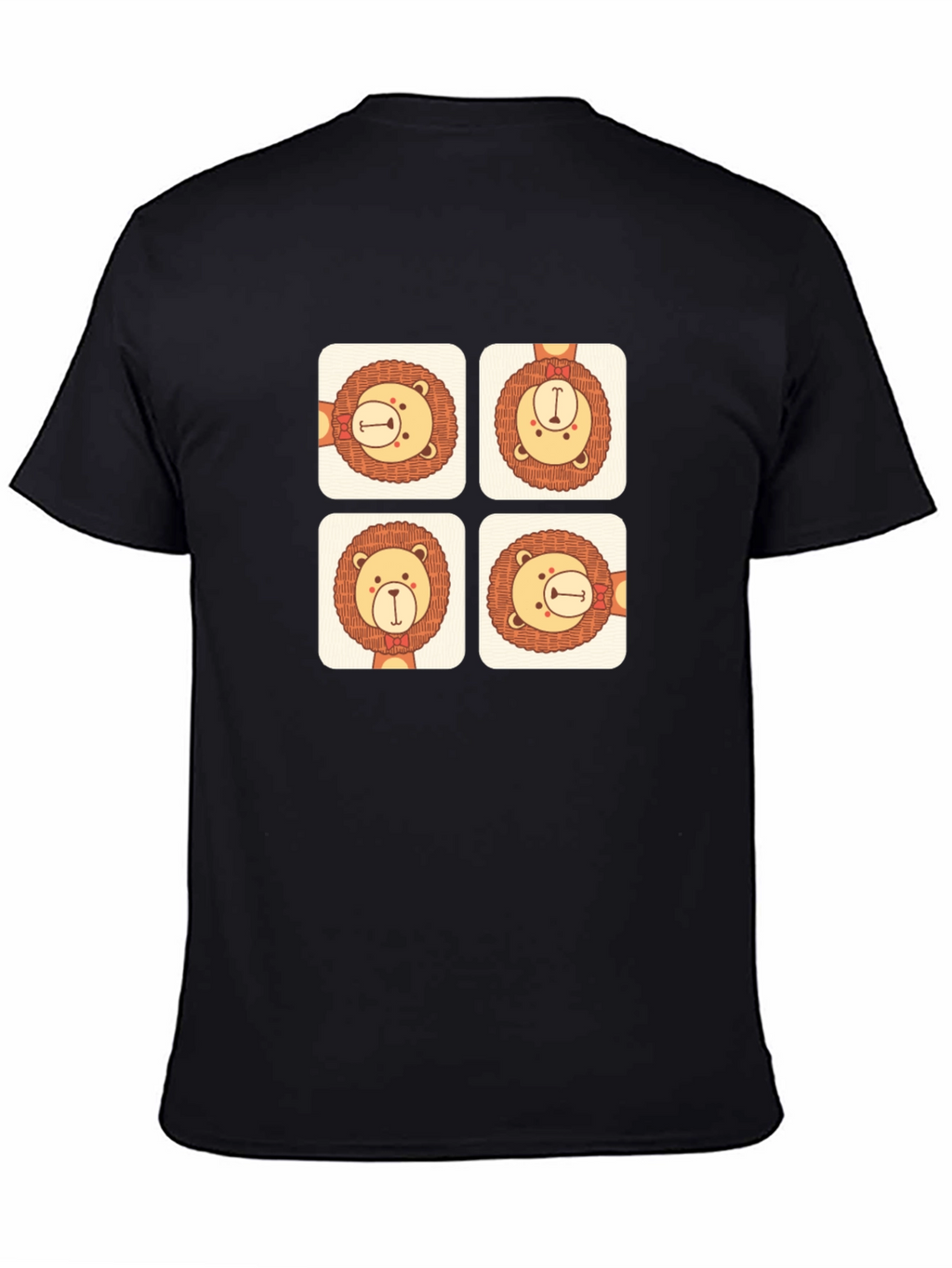 Lion Pattern T-Shirt - Cute Graphic Tee