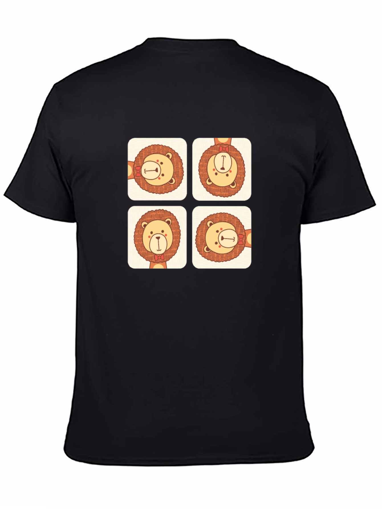 Lion Pattern T-Shirt - Cute Graphic Tee