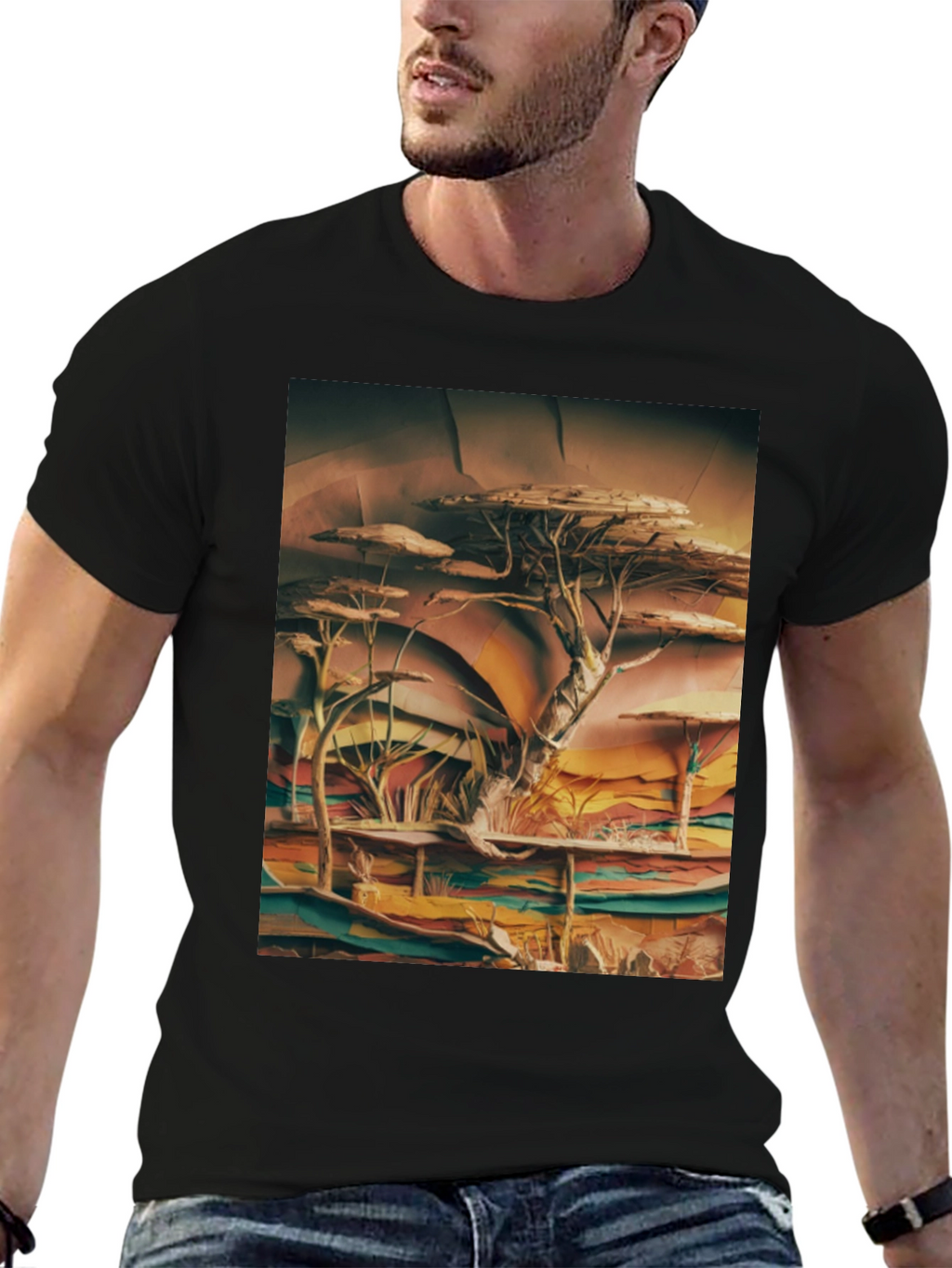 Savanna Tree Graphic Tee - Unique African Landscape Design