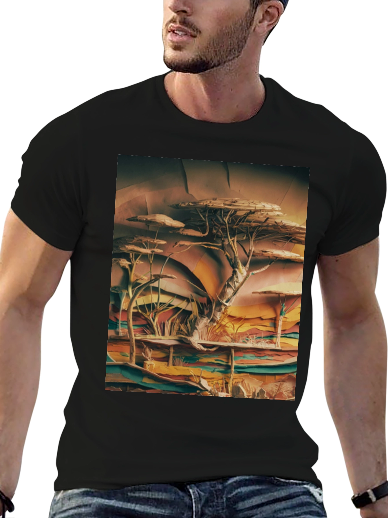 Savanna Tree Graphic Tee - Unique African Landscape Design