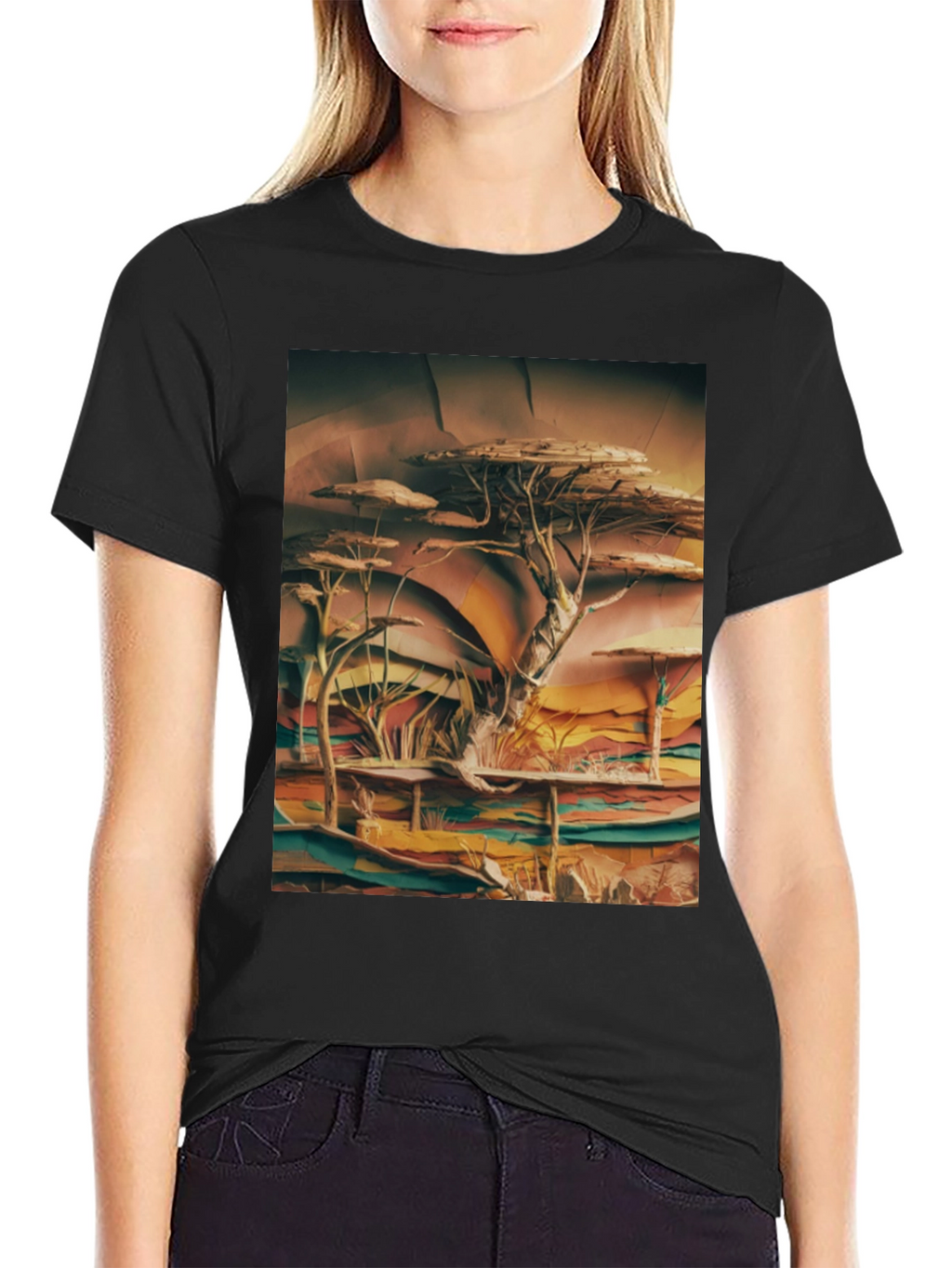 Savanna Tree Graphic Tee - Unique African Landscape Design