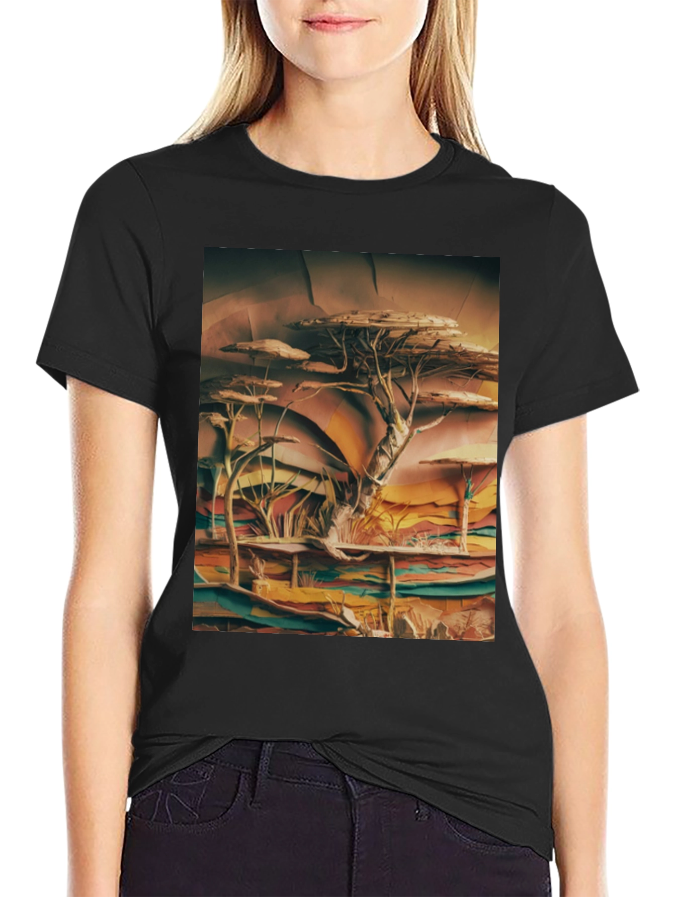 Savanna Tree Graphic Tee - Unique African Landscape Design