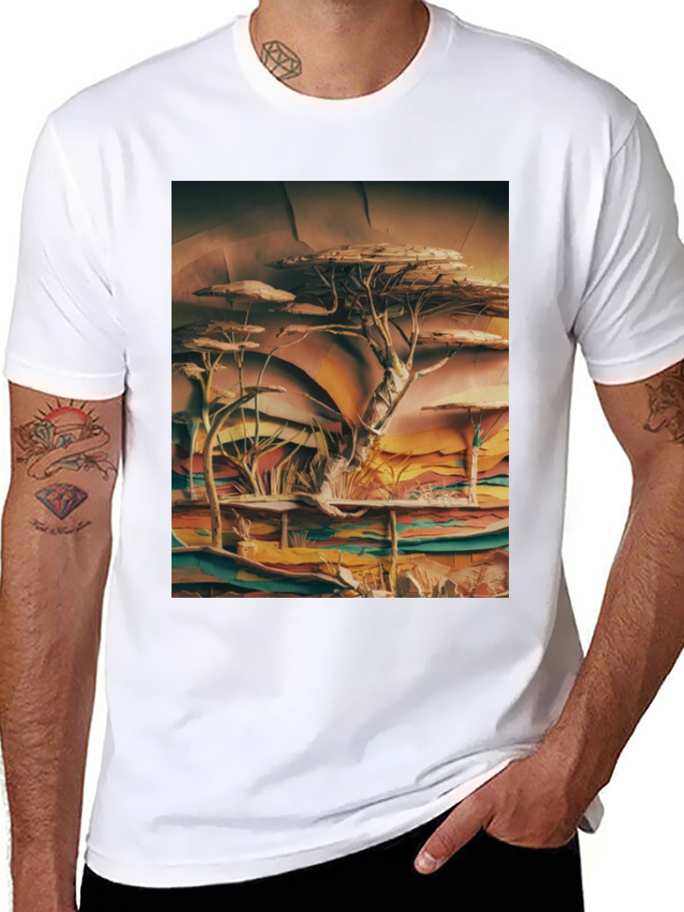 Savanna Tree Graphic Tee - Unique African Landscape Design