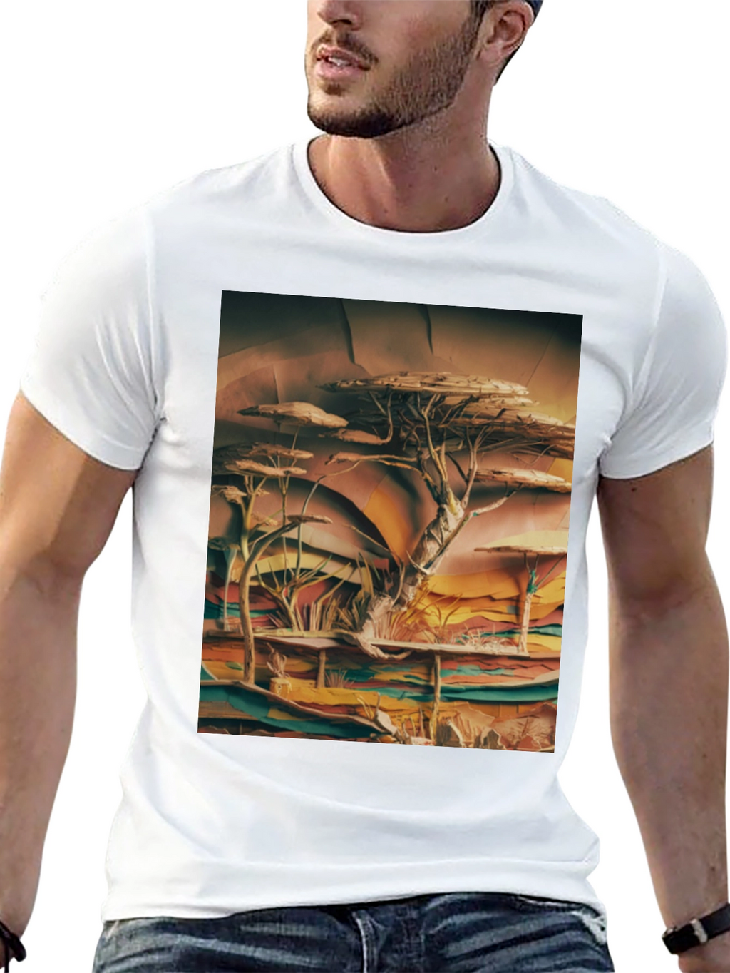 Savanna Tree Graphic Tee - Unique African Landscape Design