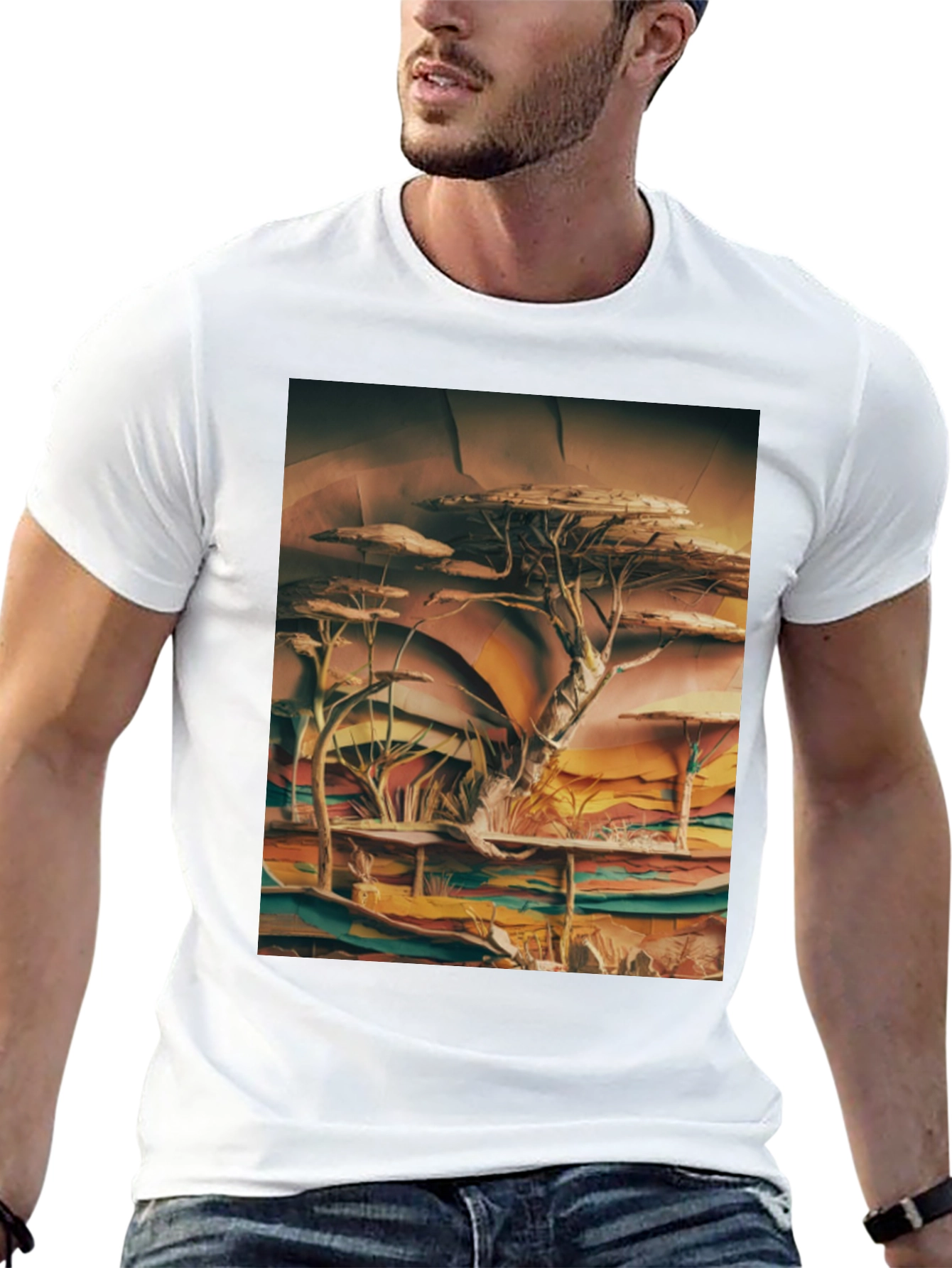Savanna Tree Graphic Tee - Unique African Landscape Design