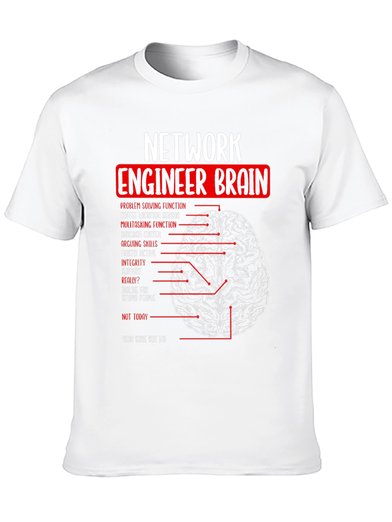 Network Engineer Brain T-Shirt - Funny Tech Gift