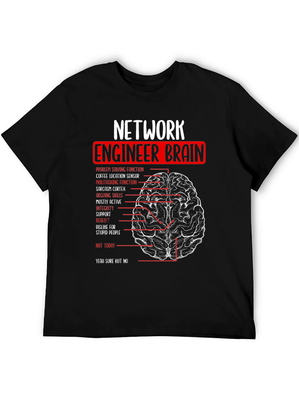 Network Engineer Brain T-Shirt - Funny Tech Gift