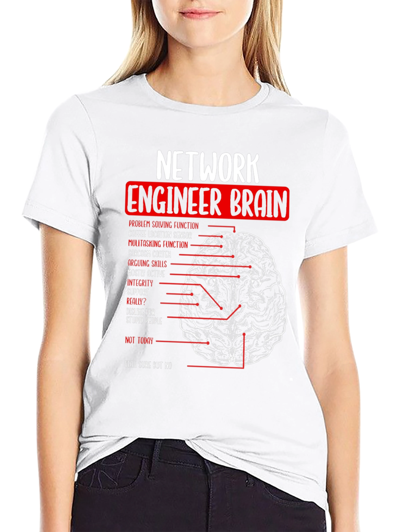 Network Engineer Brain T-Shirt - Funny Tech Gift