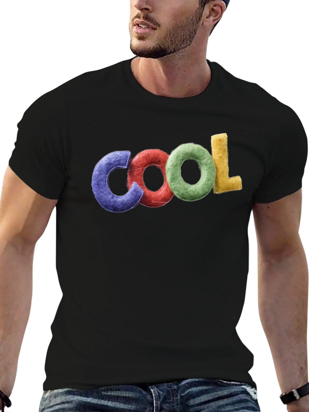 Cool Graphic T-Shirt - Black Crew Neck Tee