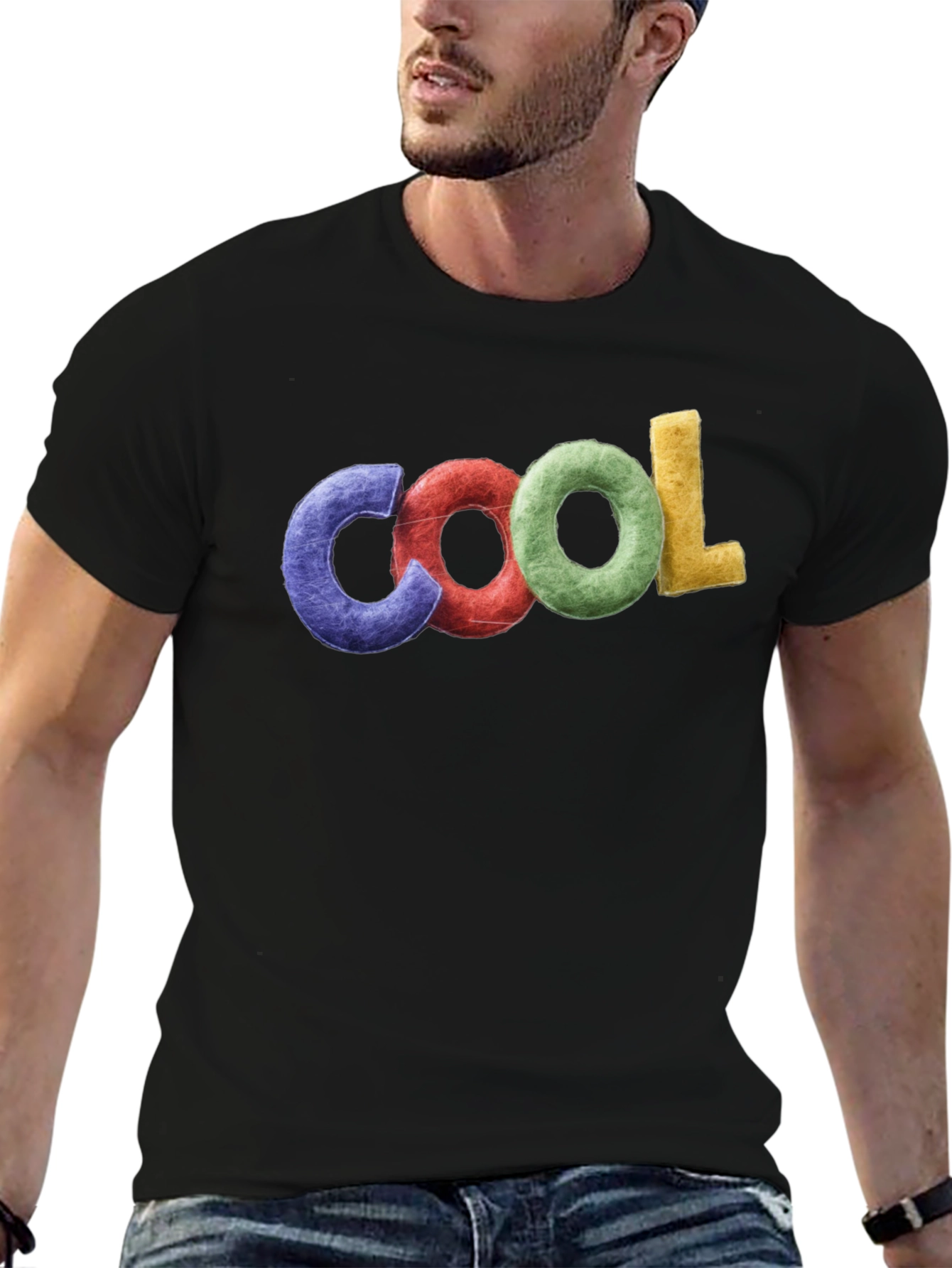 Cool Graphic T-Shirt - Black Crew Neck Tee