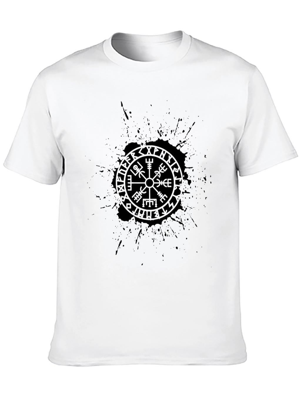 Black Viking Compass Graphic T-Shirt