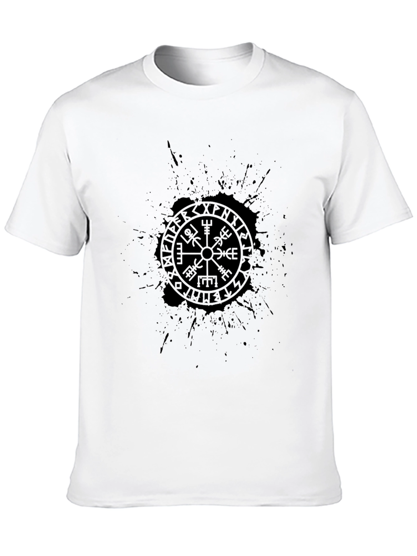 Black Viking Compass Graphic T-Shirt