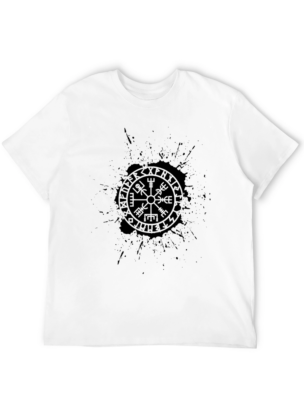 Black Viking Compass Graphic T-Shirt