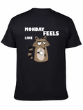 Monday Feels Raccoon T-Shirt - Funny Graphic Tee