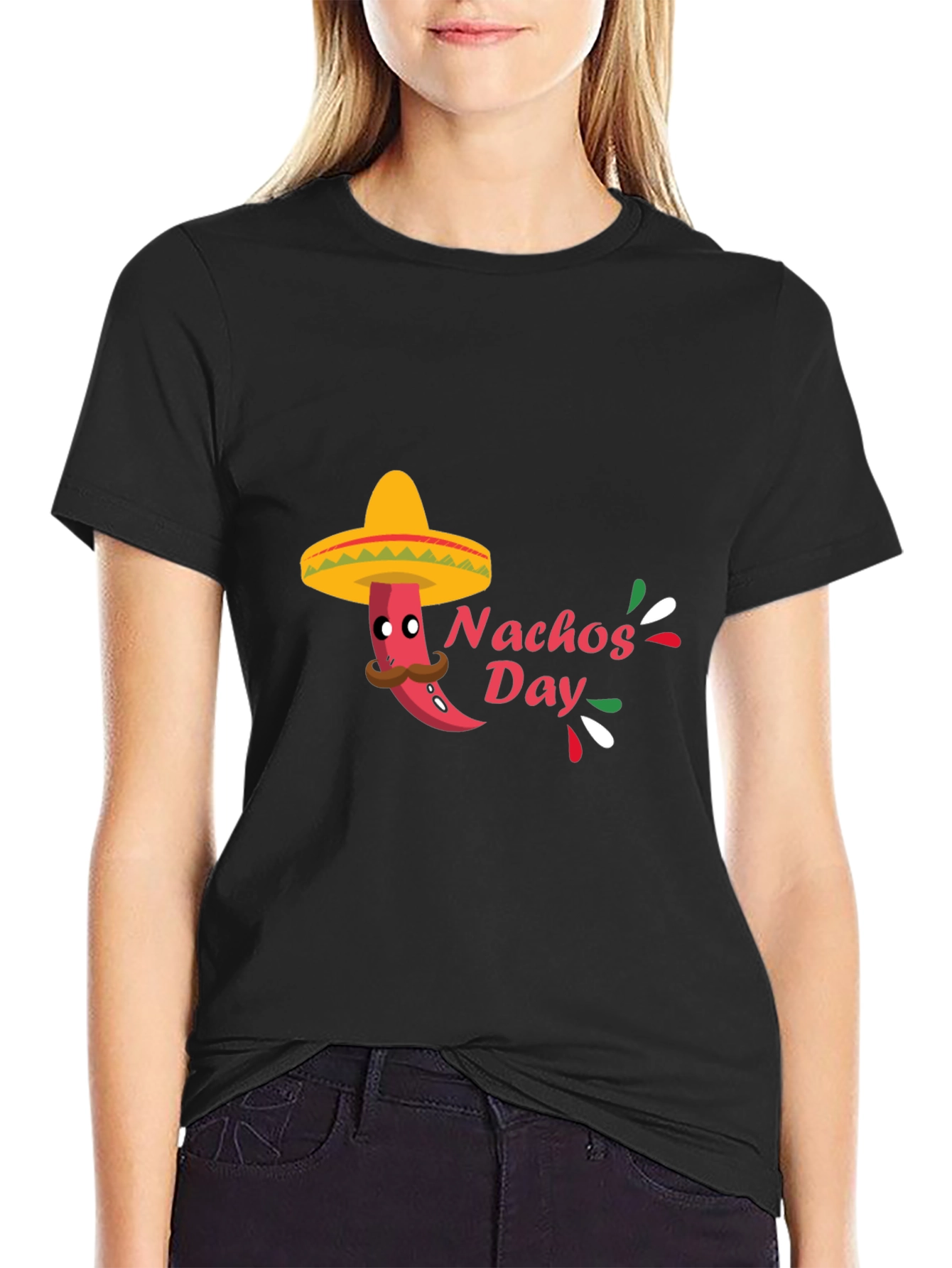 Mens Black Nachos Day T-Shirt