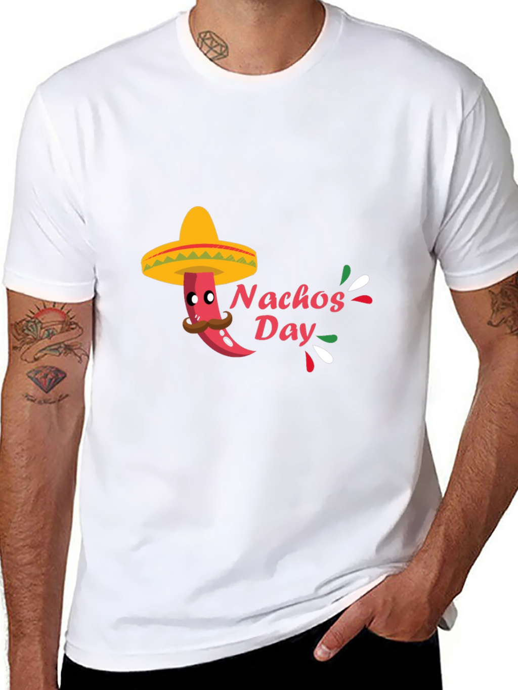 Mens Black Nachos Day T-Shirt