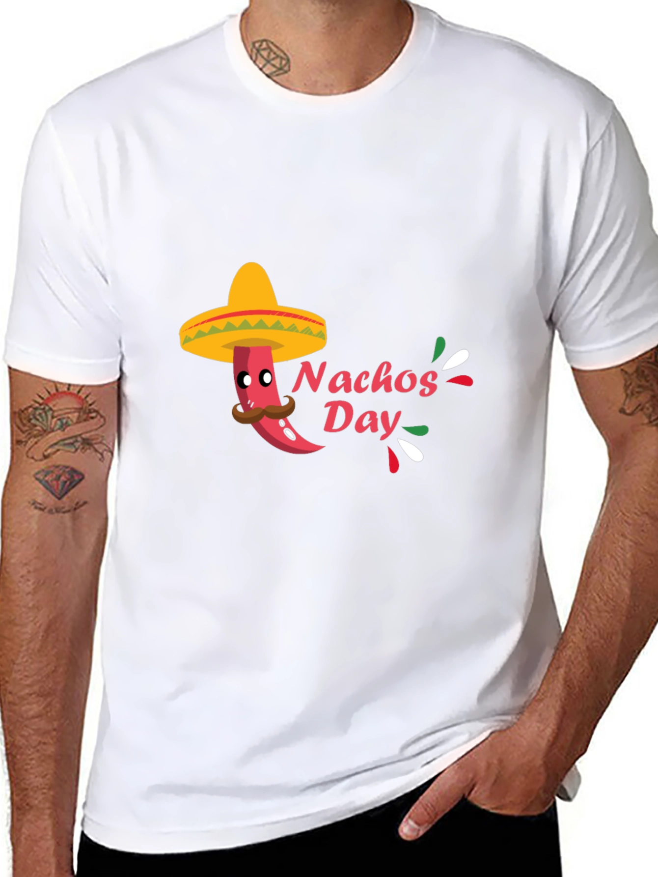 Mens Black Nachos Day T-Shirt