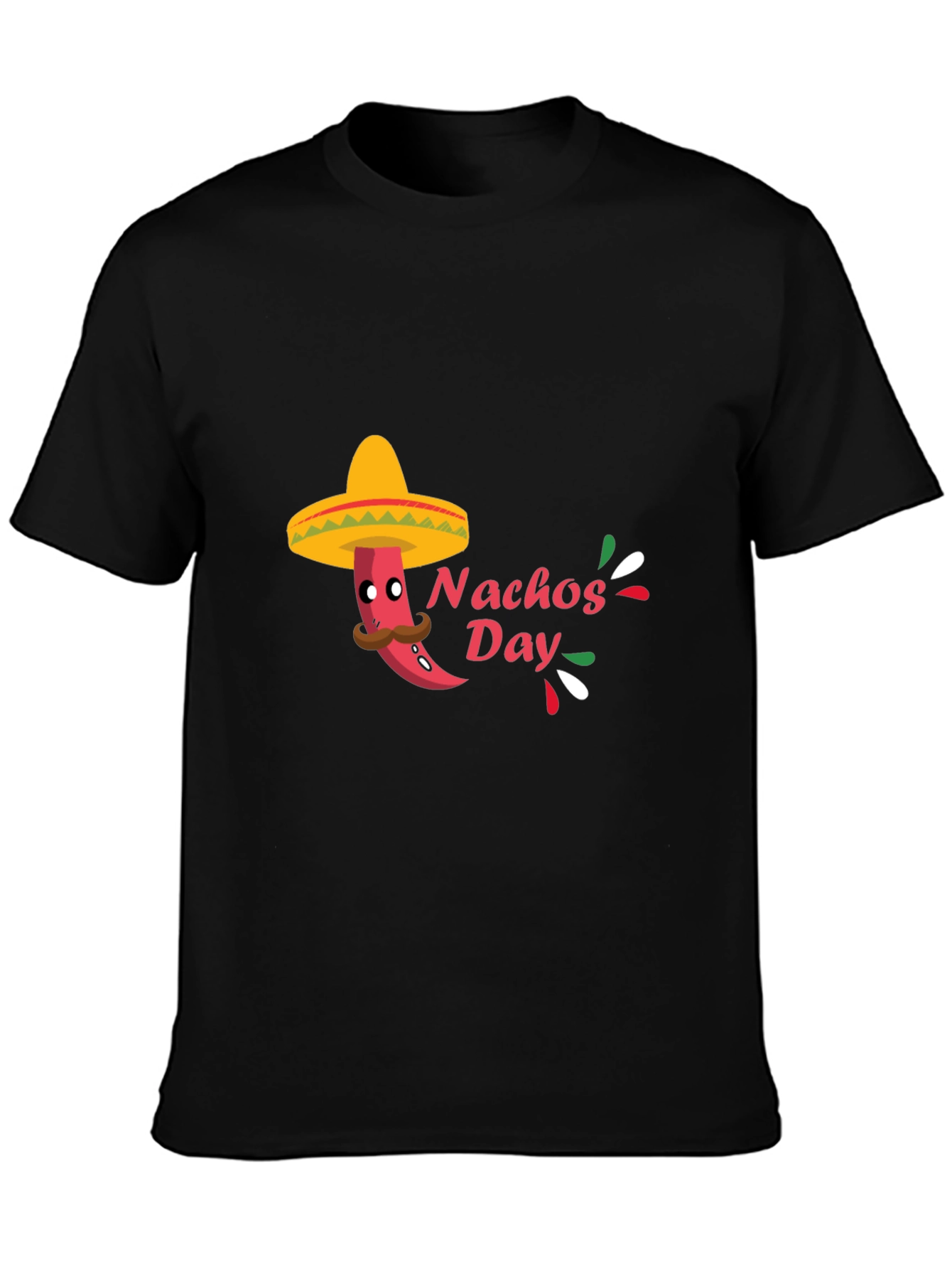 Mens Black Nachos Day T-Shirt