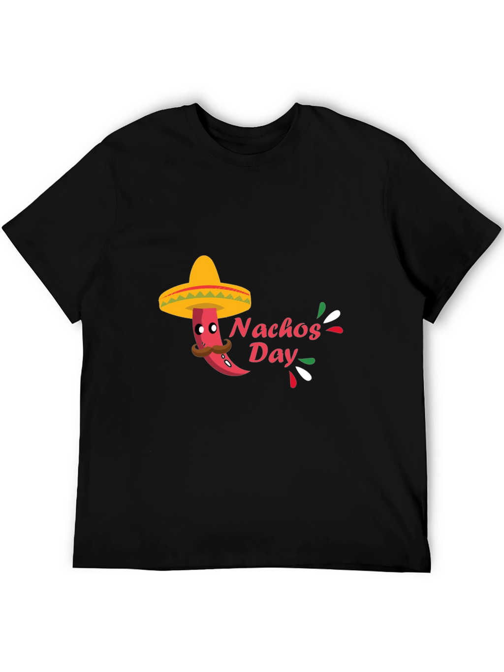 Mens Black Nachos Day T-Shirt