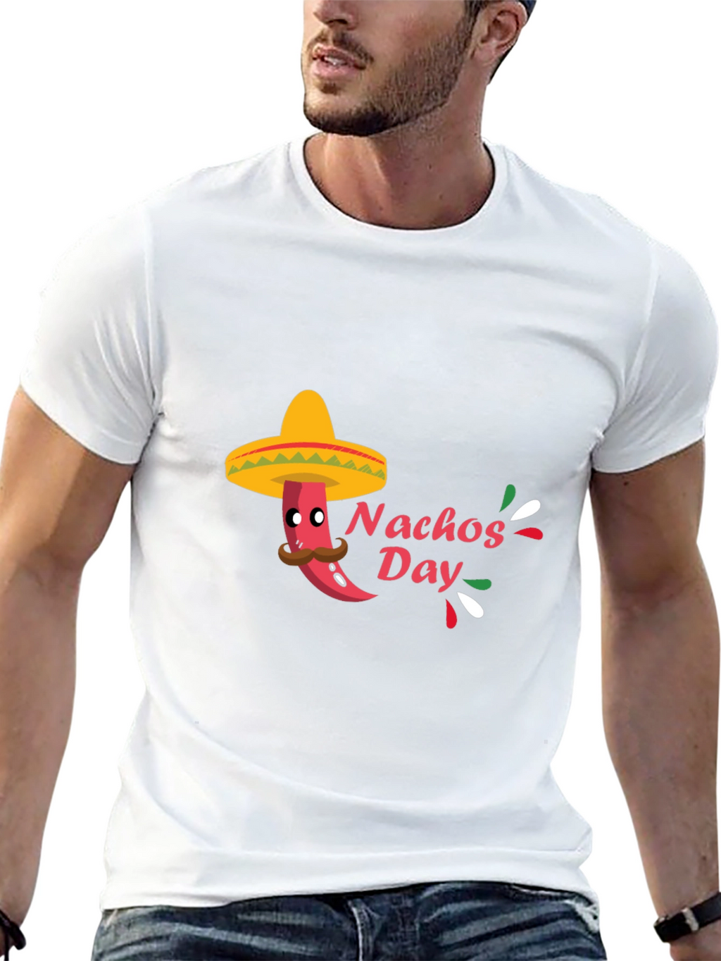 Mens Black Nachos Day T-Shirt