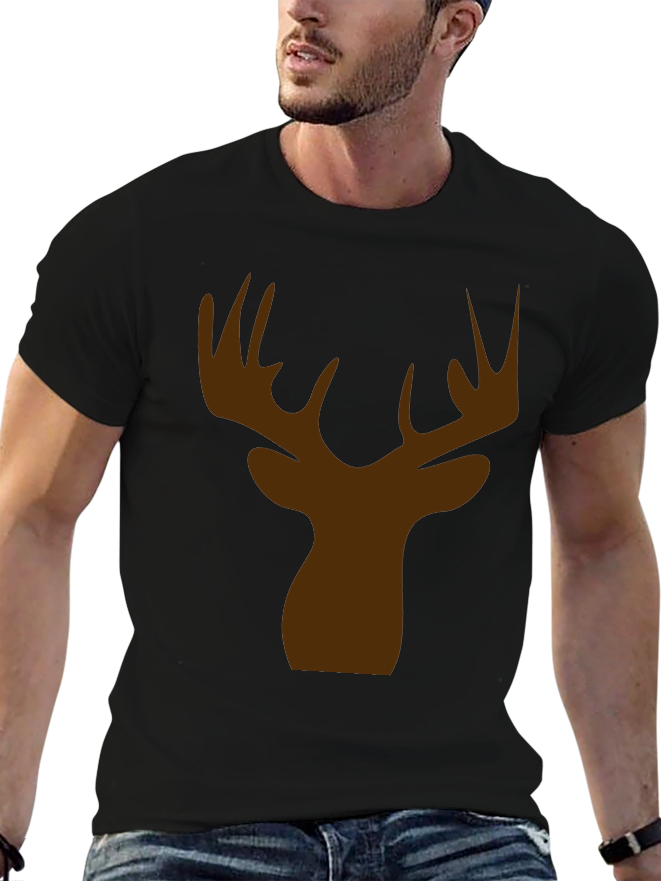 Deer Head Silhouette Graphic Tee