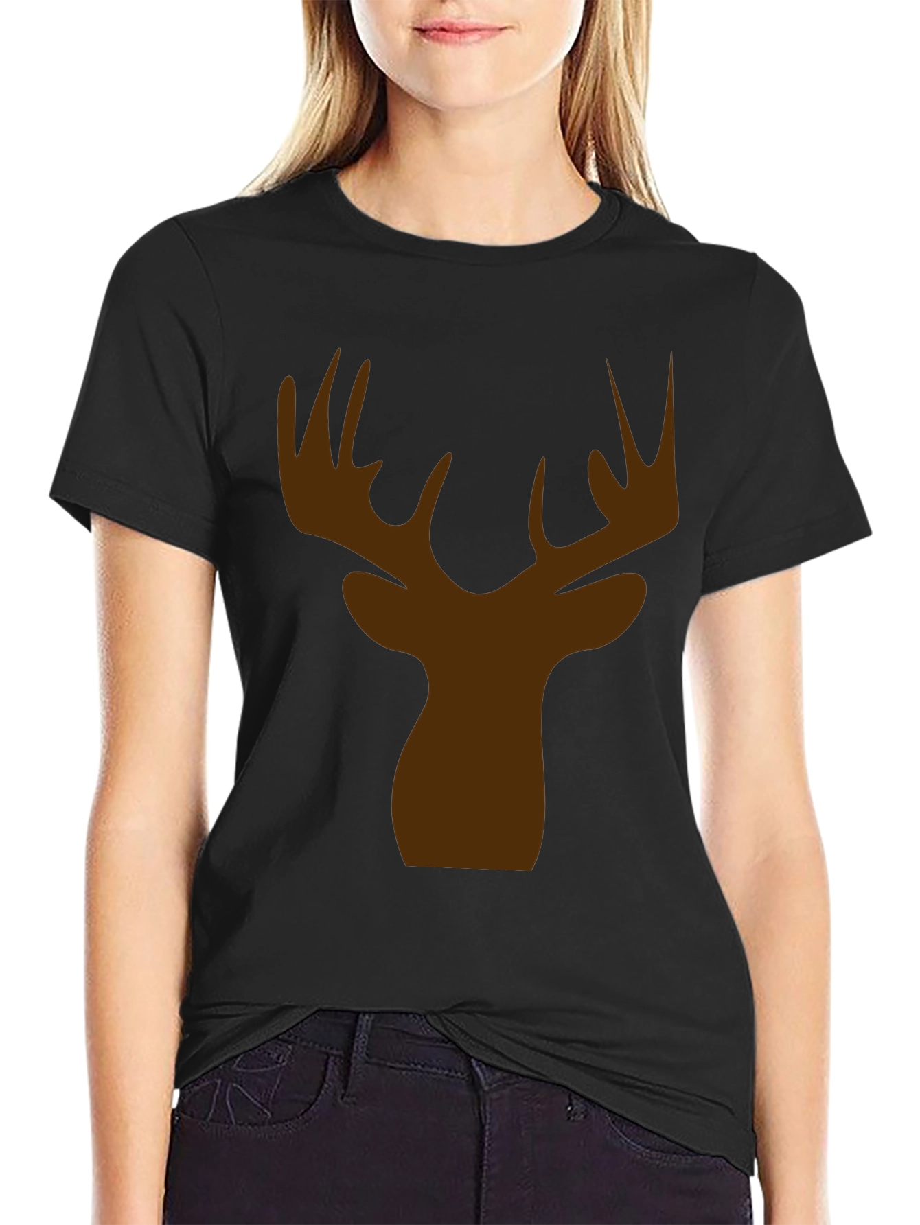 Deer Head Silhouette Graphic Tee