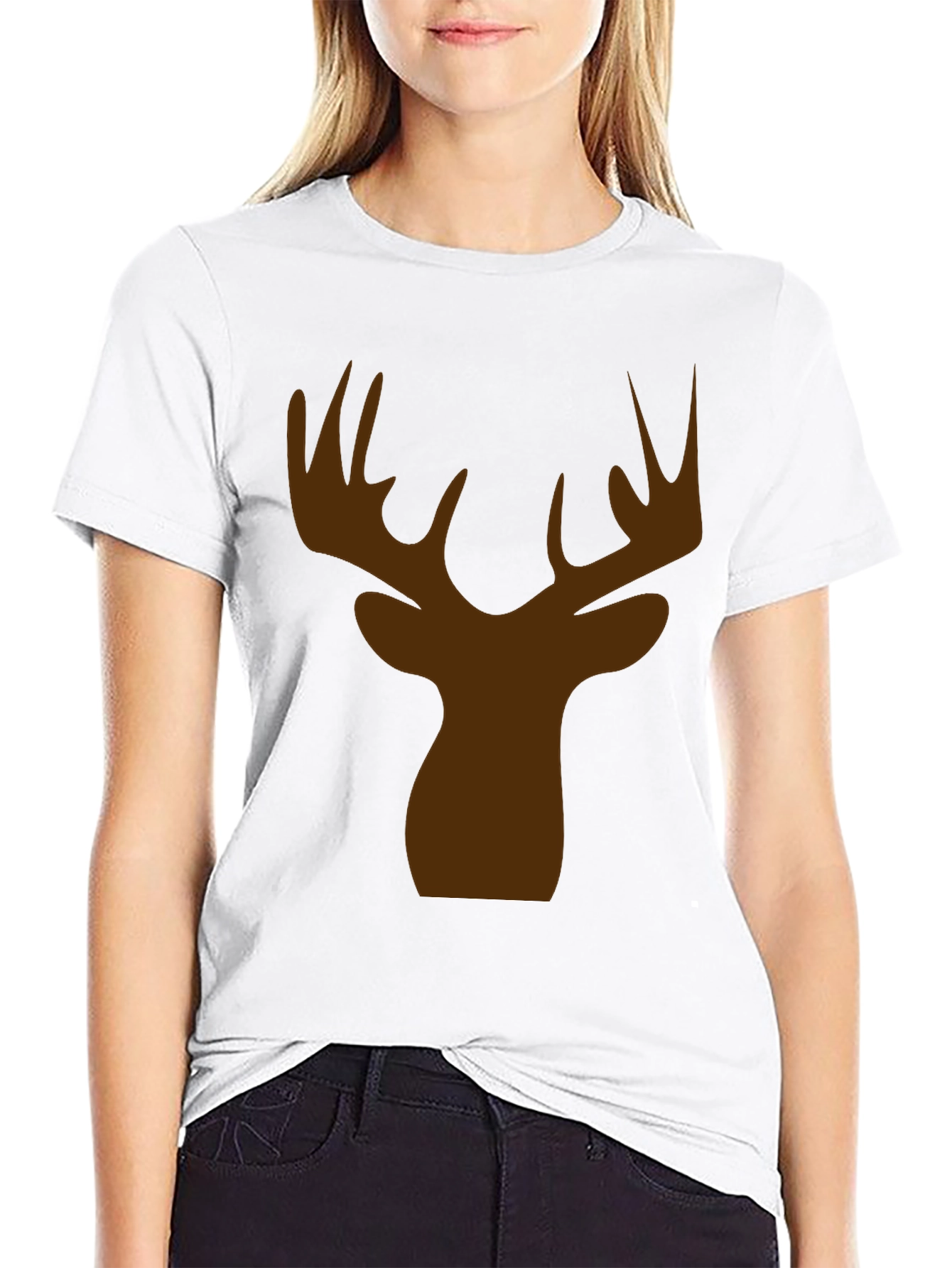 Deer Head Silhouette Graphic Tee