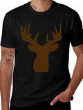 Deer Head Silhouette Graphic Tee