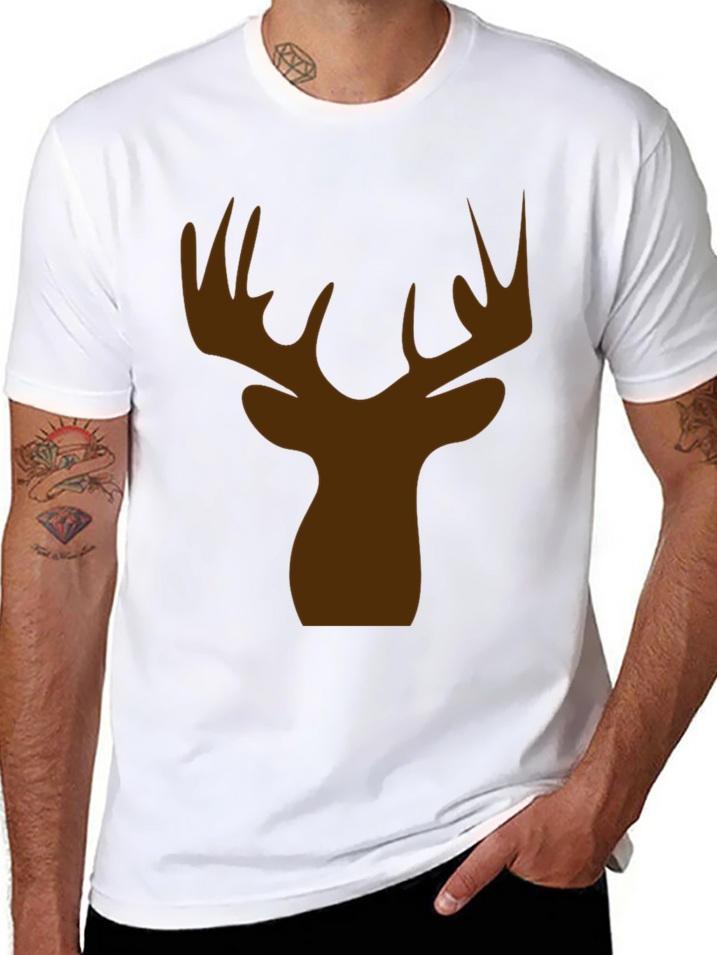 Deer Head Silhouette Graphic Tee