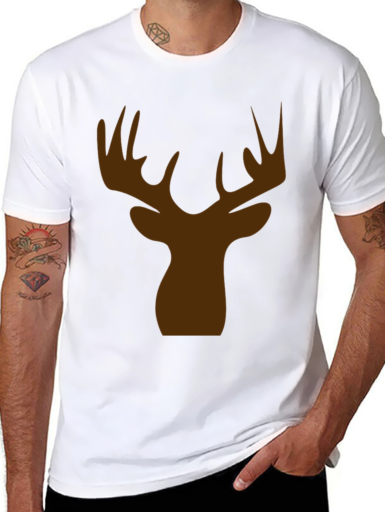 Deer Head Silhouette Graphic Tee